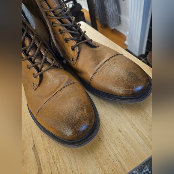 Men\'s J75 Tan Leather Combat Boots